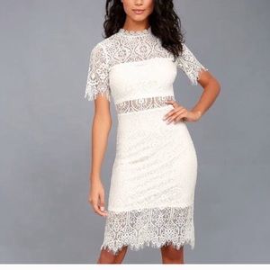 LULUS LACE CUT OUT MIDI DRESS